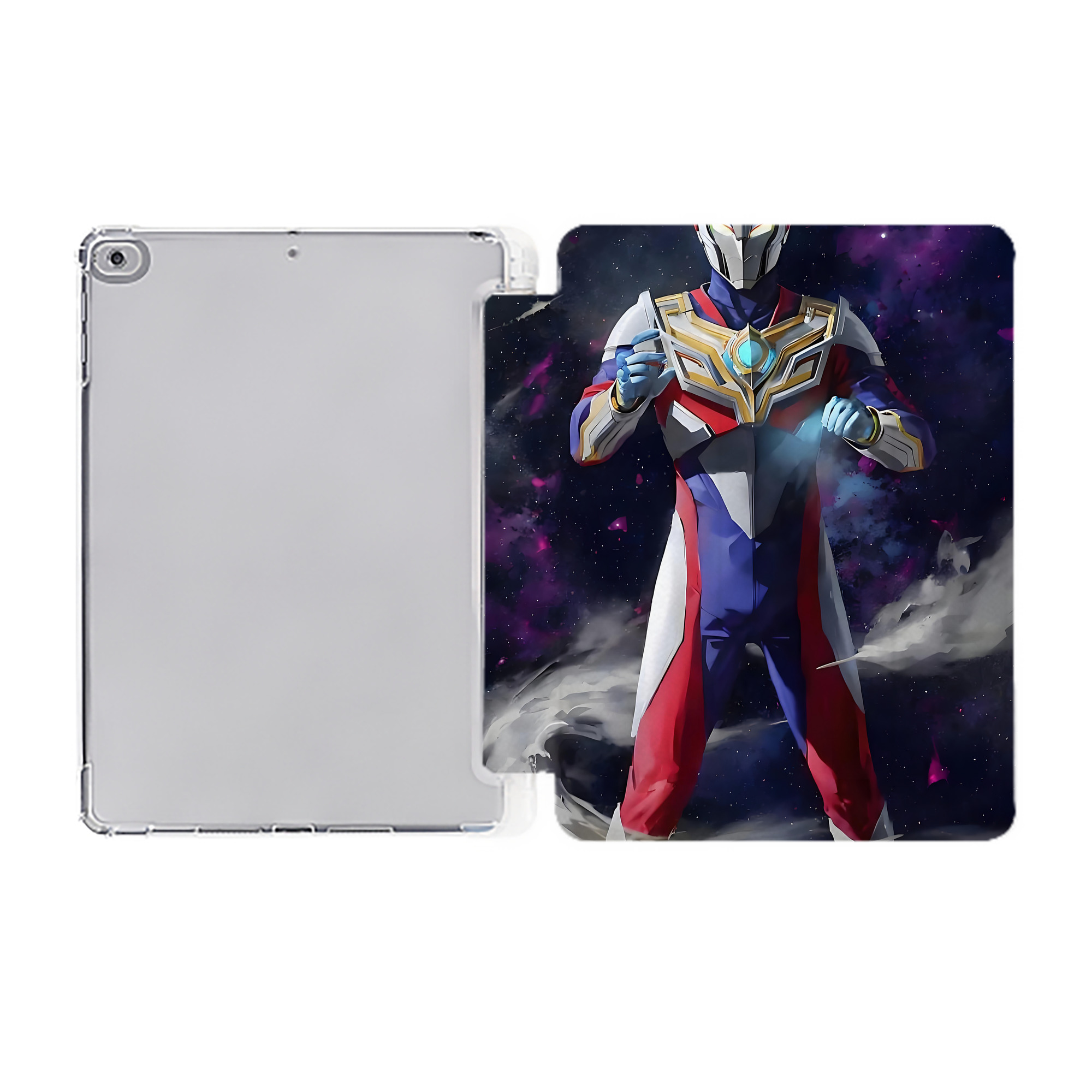 （画像用） ウルトラマン Ultraman IPad ケース ペン収納付き 三つ折りスタンド PUレザー×シリコン 対応機種9.5/10.5/10.9インチ